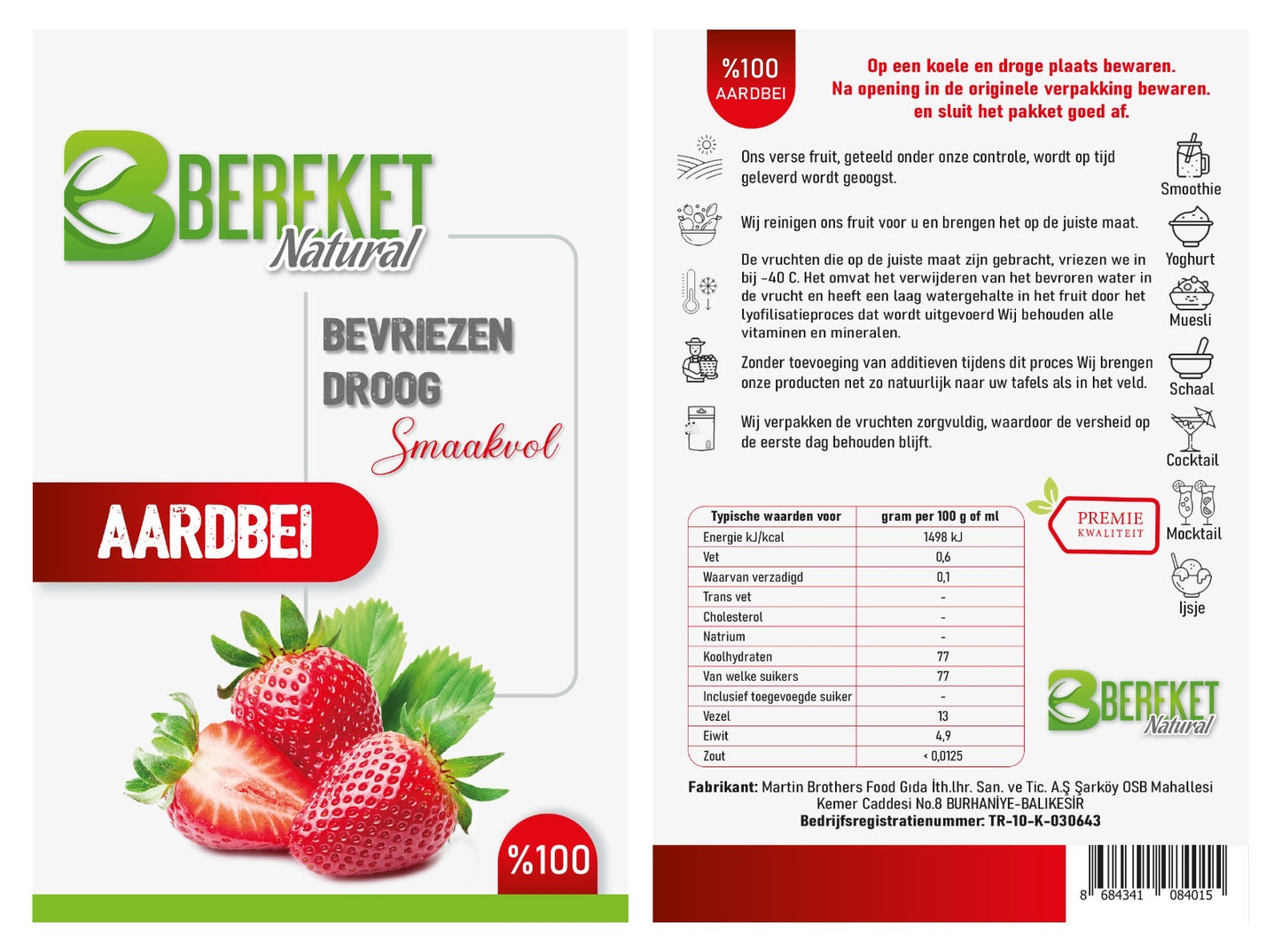 NATURAL DİLİMLİ ÇİLEK KURUSU