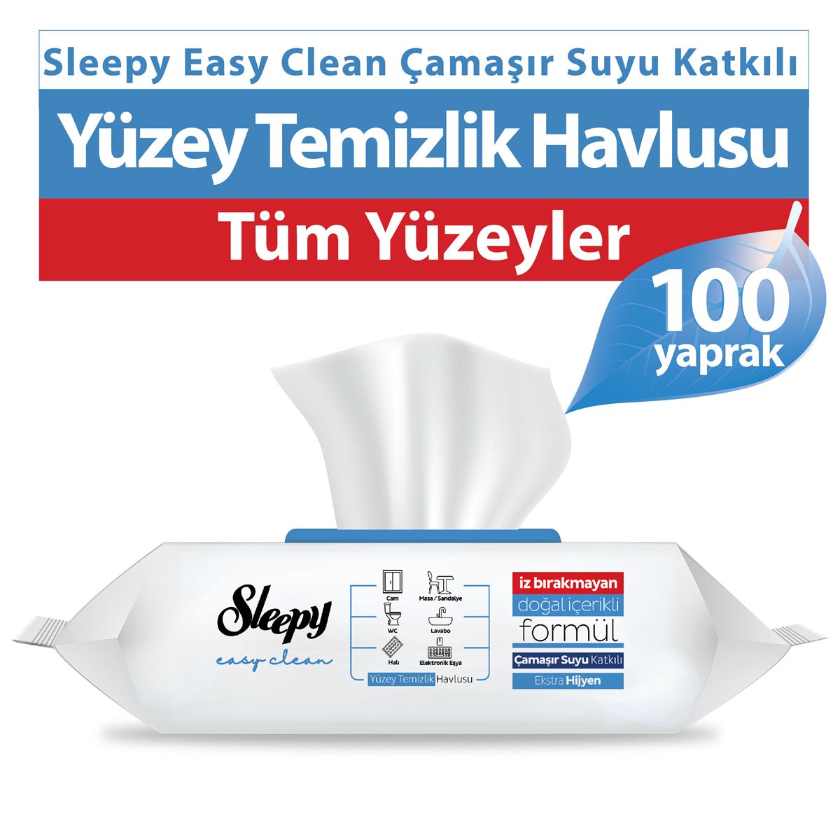 Sleepy Mavi Easy Clean Çamaşır Suyu Katkılı Yüzey Temizlik Havlusu 100 Yaprak
€