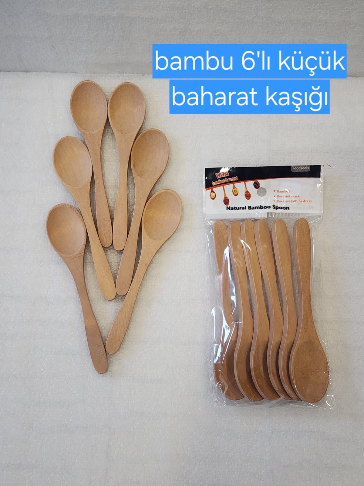 BAMBU 6’LI KÜÇÜK BAHARAT KAŞIĞI 14 CM