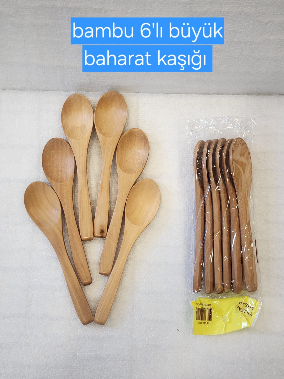 BAMBU 6LI BÜYÜK BAHARAT KAŞIĞI 17CM