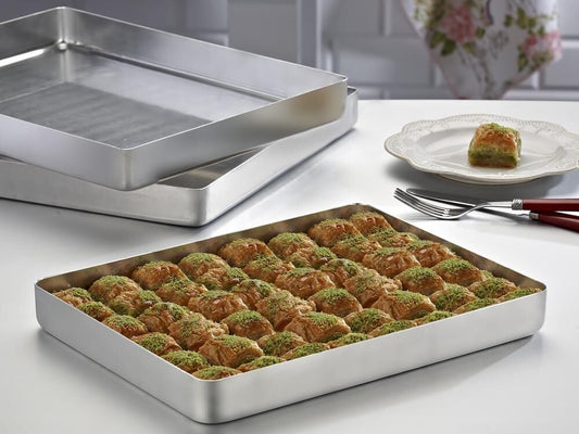 ALİMİNYUM BAKLAVA TEPSİSİ 35X45X3,5 800 GR
