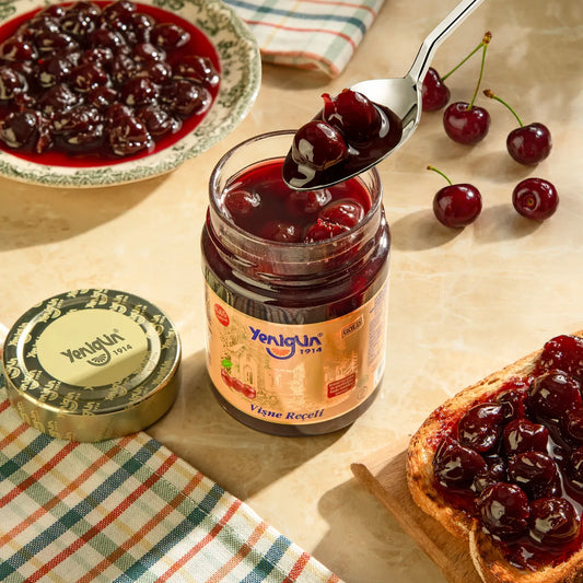NATURAL VİŞNE REÇELİ %65 MEYVE 400 GR
